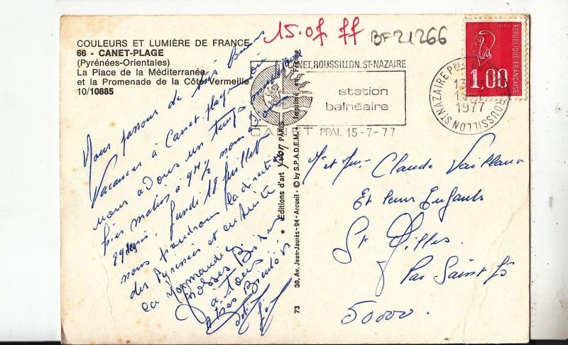 BF21266 canet plage p o la place de la mediterraneeet l france  front/back image