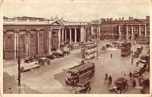 uk29886 bank of ireland and trinity college dublin ireland  tram bus car