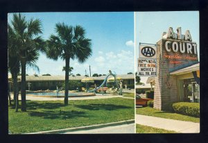 St Augustine, Florida/FL Postcard, A-1-A Court/Motel, Pool & Classic Sign