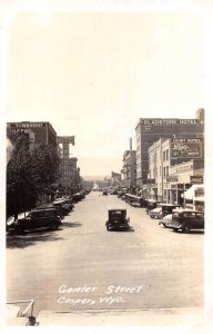 Casper Wyoming Center Street Real Photo Vintage Postcard AA14601