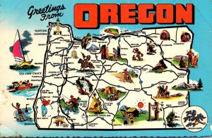 Oregon Greetings With Map