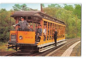 Connecticut CT Vintage Postcard Branford Trolley Museum CT Company Bench Car