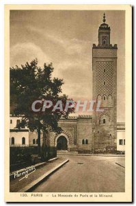 CARTE Postale Old Paris the Mosque of Paris and the Minaret