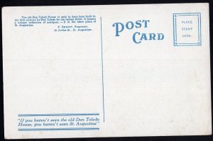 Florida ST. AUGUSTINE Old Don Toledo House, 36 Aviles Street - White Border