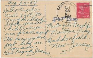 1954 Greetings from Newfoundland Pocono Mountains PA Poconos RARE Linen Postcard