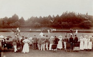 Unidentified Tennis Game Match Real Photo Antique Postcard