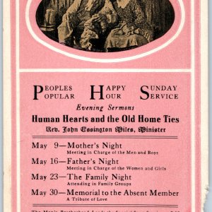 c1915 Waverly NY Baptist Church Happy Sunday Hour Card Rev John Essington Miles