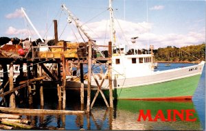 South Bristol Maine ME Ship Postcard VTG UNP Vintage Unused Chrome 