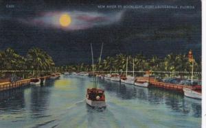 Florida Fort Lauderdale The New River By Moonlight