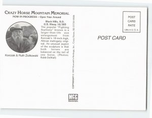 Postcard Fighting Stallions, Crazy Horse Memorial, Black Hills, Crazy Horse, SD