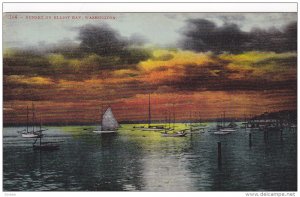 Sunset on Elliot Bay, Sailboat, Washington, 00-10s