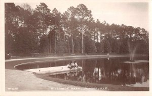 Jacksonville Florida Riverside Park Children on Pier Real Photo Postcard AA16389