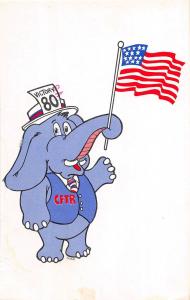 PATRIOTIC Postcard 1980 CITIZENS THE REPUBLIC COnservative Politics Elephant 510