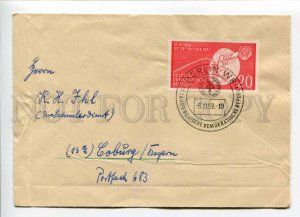 421586 EAST GERMANY GDR 1959 year Berlin real posted COVER w/ SPACE USSR stamp