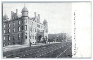 1909 Stock Exchange Bank Building South St. Paul Minnesota MN Antique Postcard