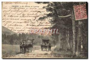 Old Postcard Thorenc Arrival mail Horses