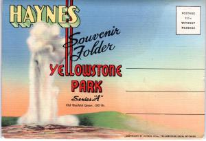 YELLOWSTONE NATIONAL PARK. SOUVENIR FOLDER.  SERIES A.