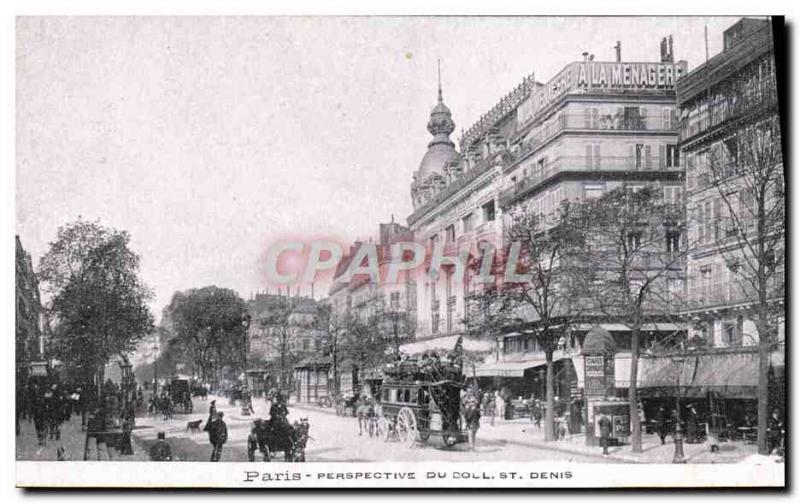 Old Postcard Paris St Denis Boulevard Perspective