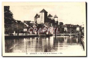 Old Postcard Annecy Le Port and Chateau