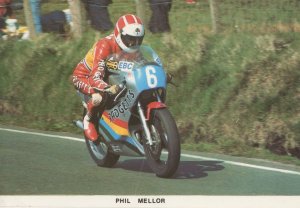 Isle Of Man TT Races Phil Mellor at The Bungalow Postcard