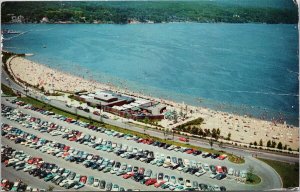 Lake George NY Million Dollar Beach Aerial View 970s Vintage Postcard H21