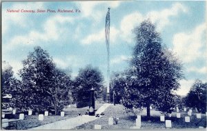 Seven Pines National Cemetery Richmond VA c1907 Vintage Postcard C32