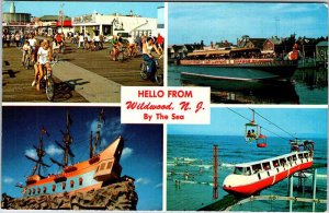 Postcard BOAT SCENE Wildwood New Jersey NJ AO1416