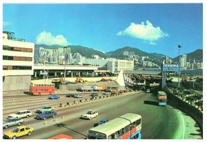 Cross Harbor Tunnel Old Cars & Buses Hong Kong Postcard