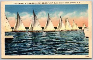 Vtg Geneva NY 12th District Star Class Regatta Seneca Lake Yacht Club Postcard