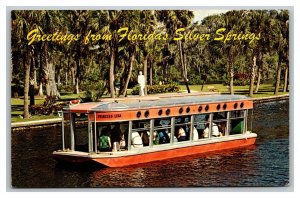 Vintage 1972 Postcard Greetings From Silver Springs Florida - Glass Bottom Boat