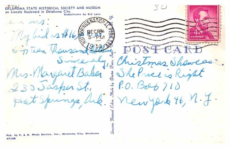 Postcard MUSEUM SCENE Oklahoma City Oklahoma OK AT2877