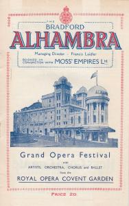 Bradford Alhambra La Boheme Siegfried Old Opera Festival Theatre Programme