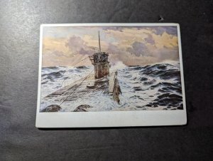 Mint Germany Military Ship Uboat Submarine Postcard Munich House of Art