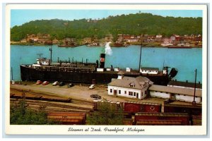 c1960 Steamer Dock Elbarta Home Ann Arbor Car Ferry Frankfort Michigan Postcard