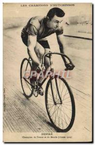 Postcard Old Bike Cycle Cycling Dupre France Champion and 1909 World Speed 