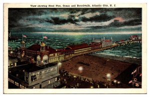VTG View showing Steel Pier, Ocean, and Boardwalk, Atlantic City, NJ Postcard