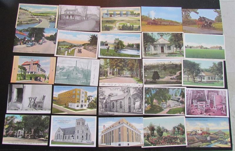 LARGE LOT OF 107 PENNSYLVANIA PA VIEWS ANTIQUE & VINTAGE POSTCARDS 