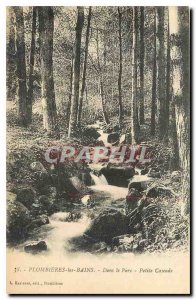 Old Postcard Plombieres les Bains in the Park Little Waterfall