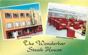 Biddeford Maine Wonderbar Steak House Restaurant 1950s Postcard 20-5498