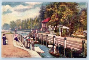 Marsh Lock On The River Henley On Thames England UK Oilette Tuck Art Postcard