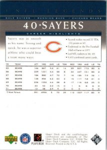 2000 Upper Deck Football Card Gale Sayers Chicago Bears sk5635