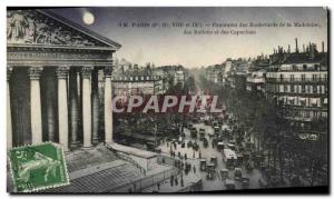 Old Postcard Panorama of Paris Boulevards Madeleine Italians and Capucines