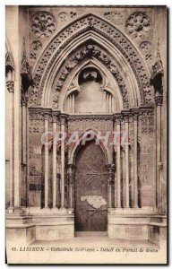 Old Postcard Lisieux Cathedrale St Pierre Detail From Right From Portal
