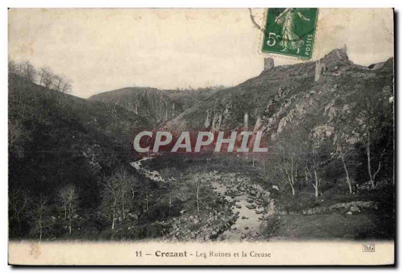 Postcard Ancient Ruins and Crozant Creuse