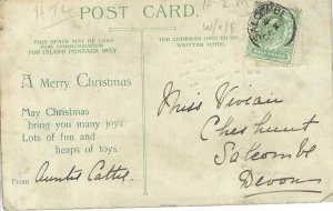 Vintage Hold to Light Santa Claus Postcard.