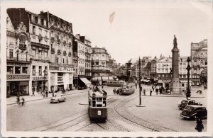 Lille France Place du General de Gaulle Trams 18f Stamp RPPC Postcard E79 *as is