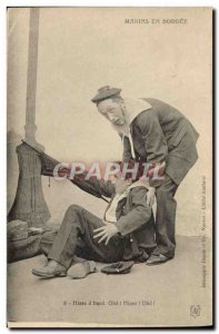 Old Postcard Boat Sailors aboard Hisse