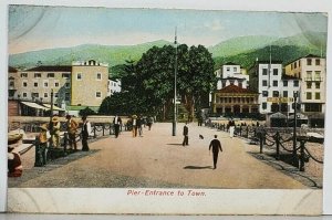 Portugal Pier Entrance to Town Antique Postcard K1