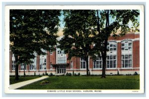 1933 Edward Little High School Building Auburn Maine ME Posted Vintage Postcard