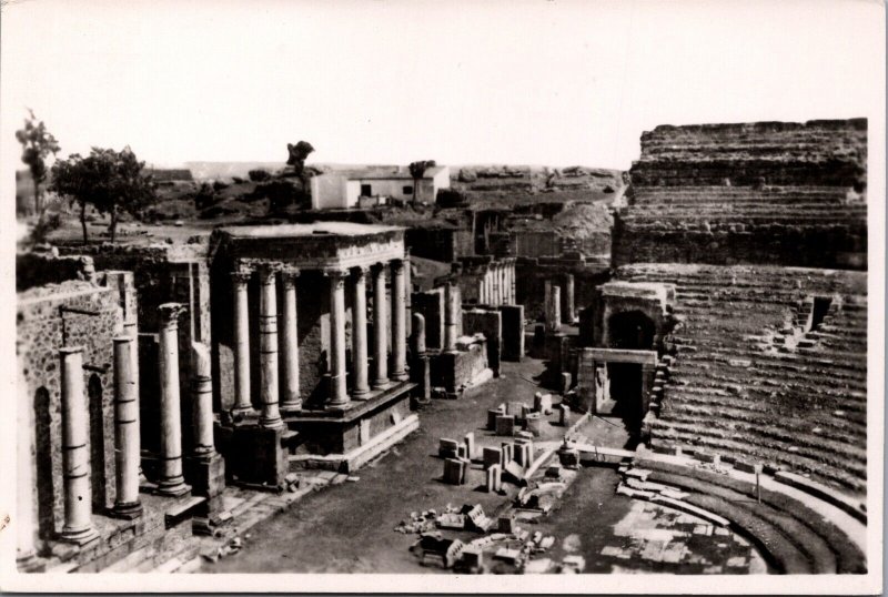 Spain Merida The Roman Theatre Stage Vintage RPPC C036